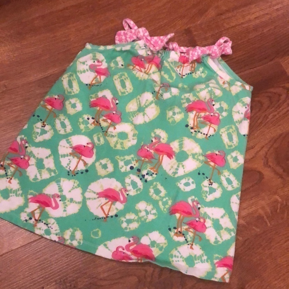 RARE TOO Tye dye flamingo tie sleeves Summer dress in size 2T